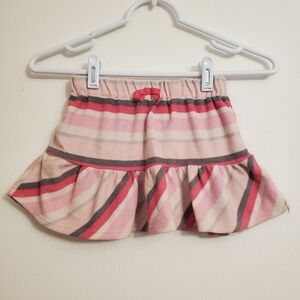 Gymboree Girls Winter Cheer Fleece Multicolor Striped Skirt Size 5 Pink Gray